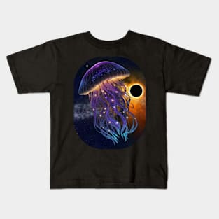 Cosmic Jellyfish - Bioluminescence and Black Hole Kids T-Shirt